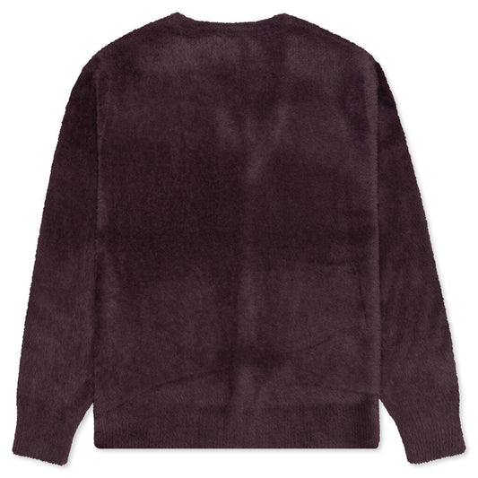 Shaggy Cardigan - Eggplant