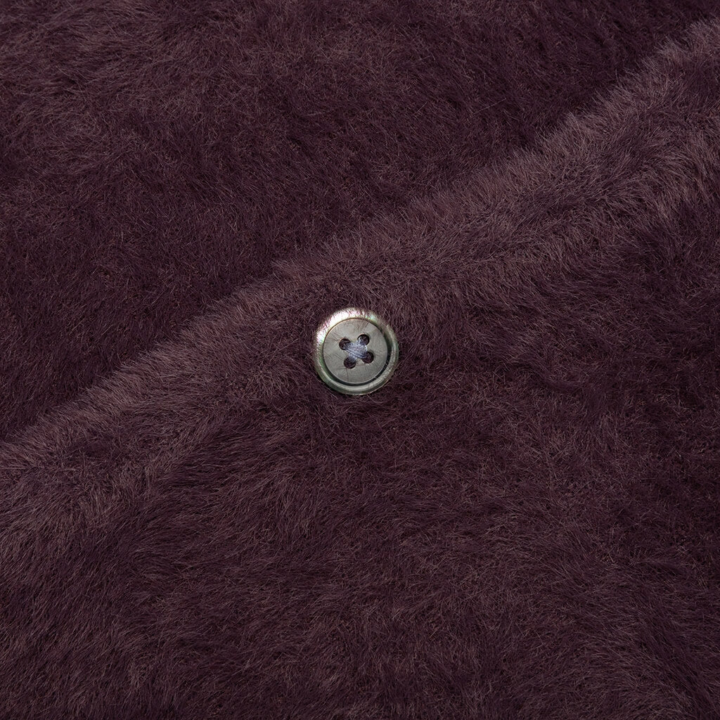 Shaggy Cardigan - Eggplant