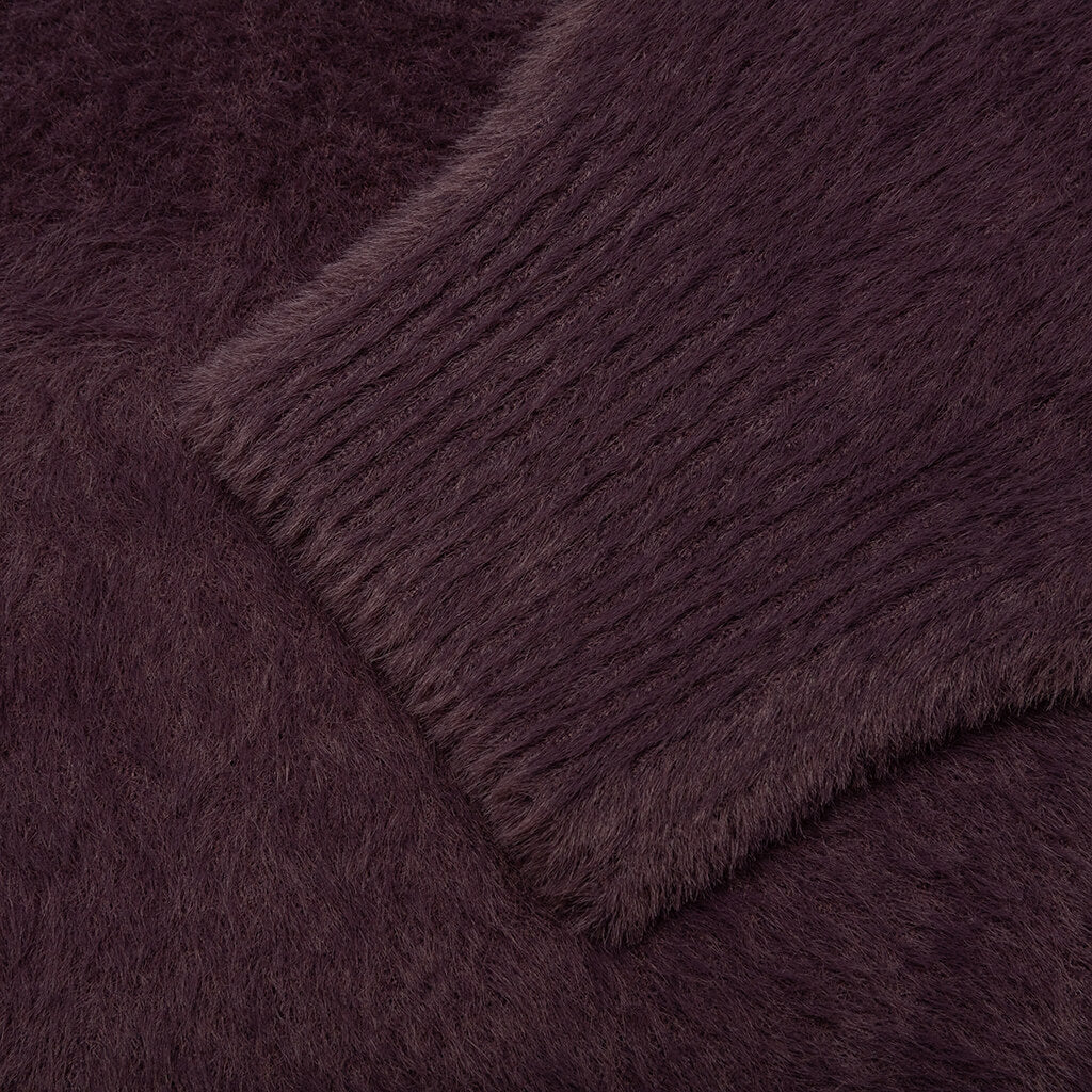 Shaggy Cardigan - Eggplant