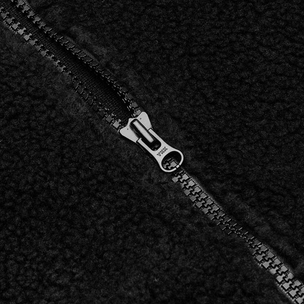 Sherpa Zip Hoodie - Black