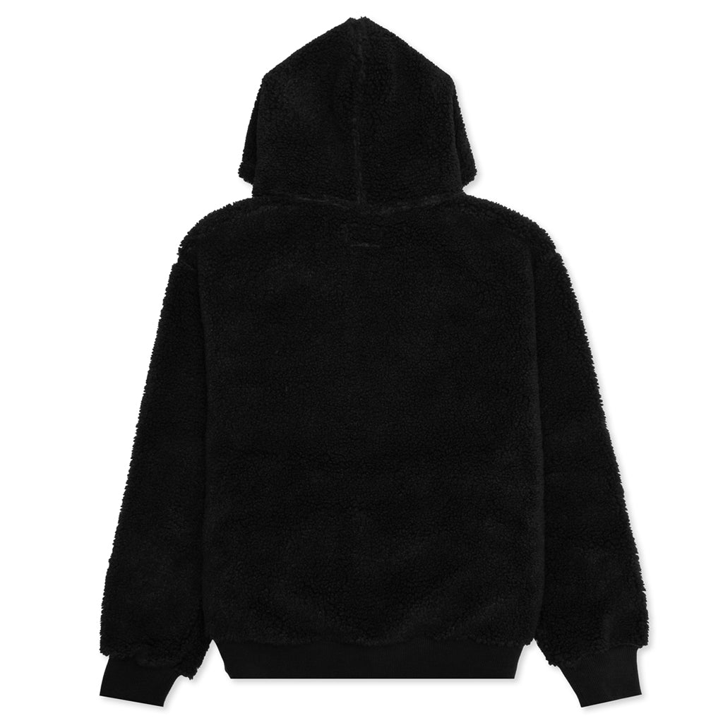 Sherpa Zip Hoodie - Black