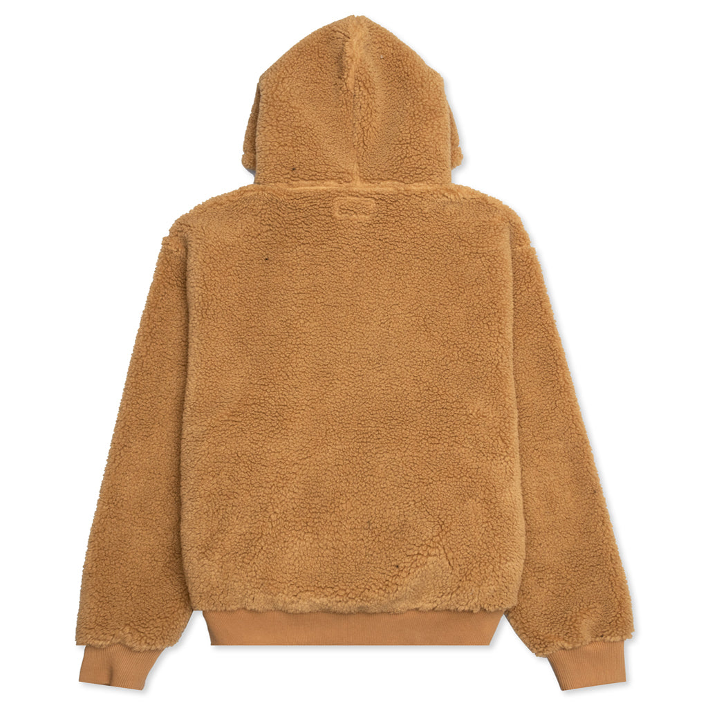 Sherpa Zip Hoodie - Brown