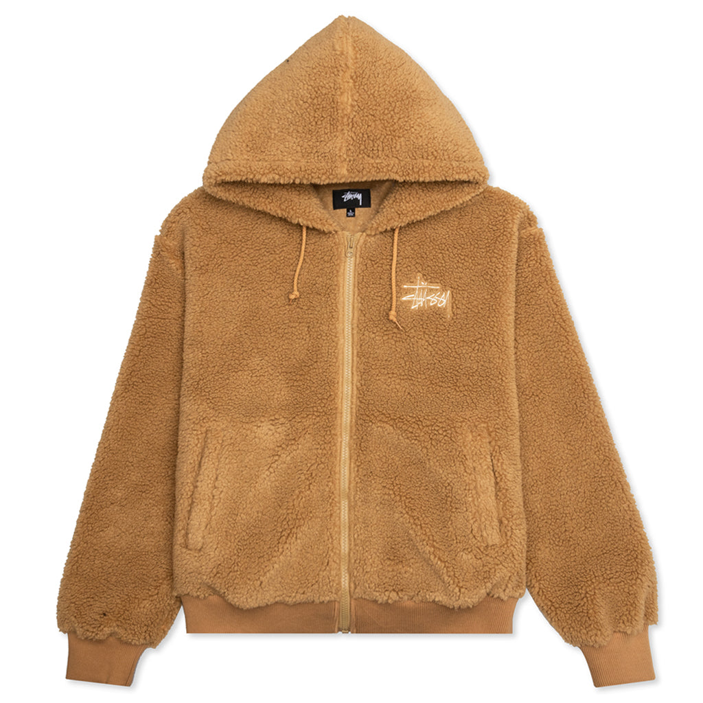 Sherpa Zip Hoodie - Brown