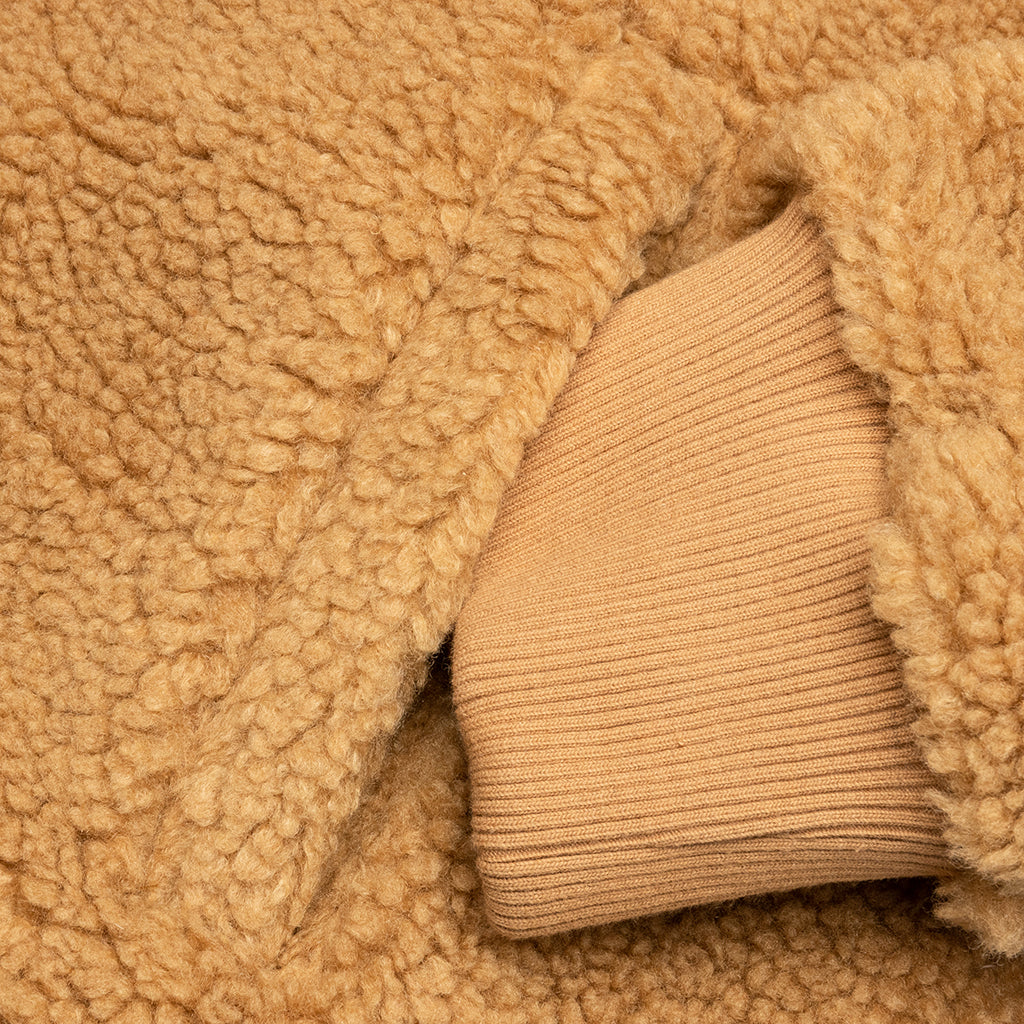 Sherpa Zip Hoodie - Brown