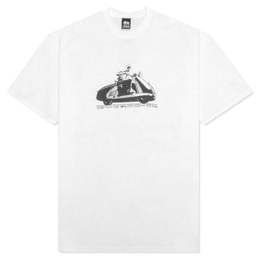 Skull Scooter Tee - White