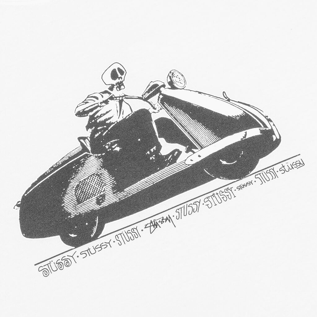 Skull Scooter Tee - White