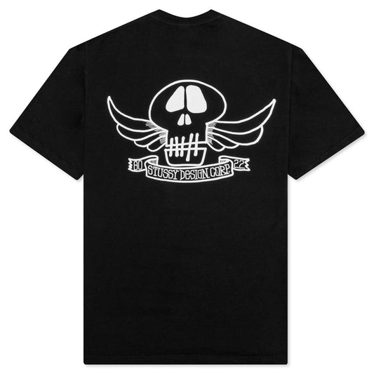 Skull Wings Dyed Tee - Black