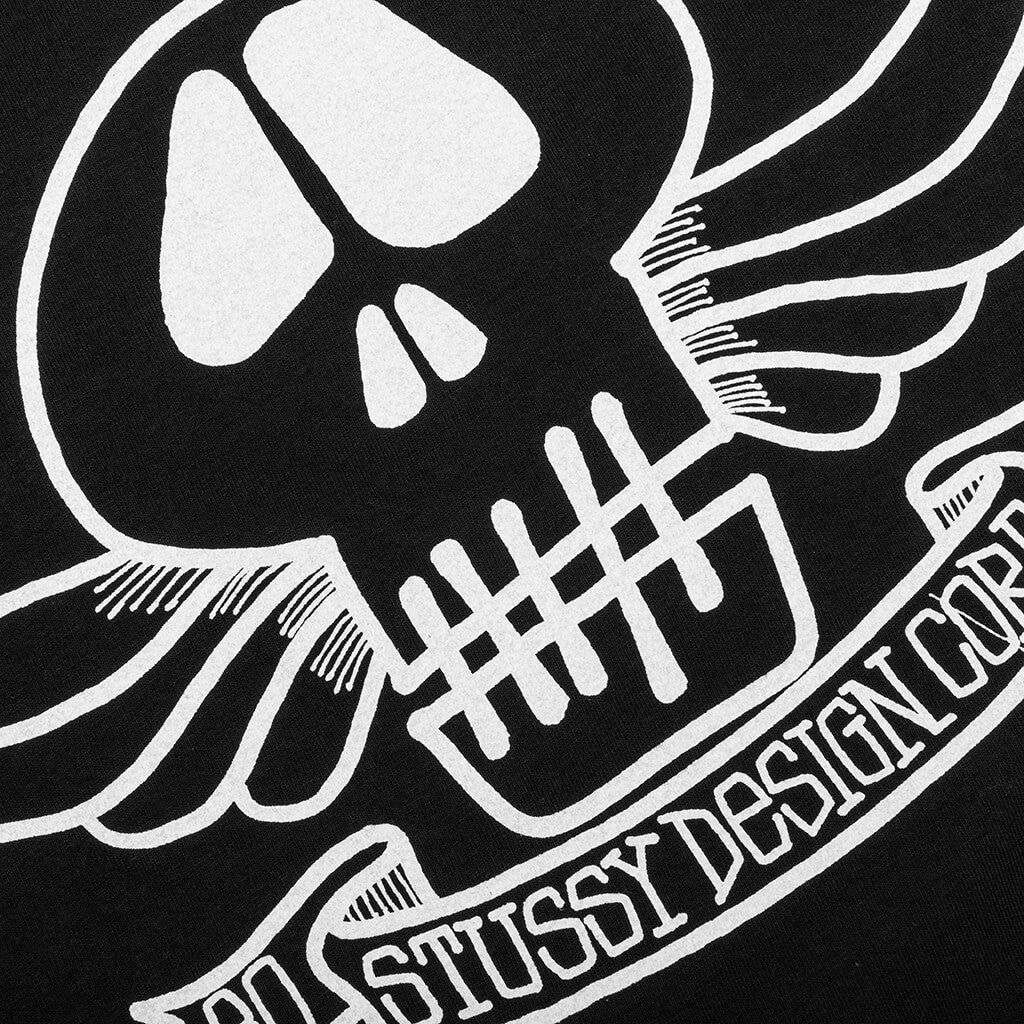 Skull Wings Dyed Tee - Black
