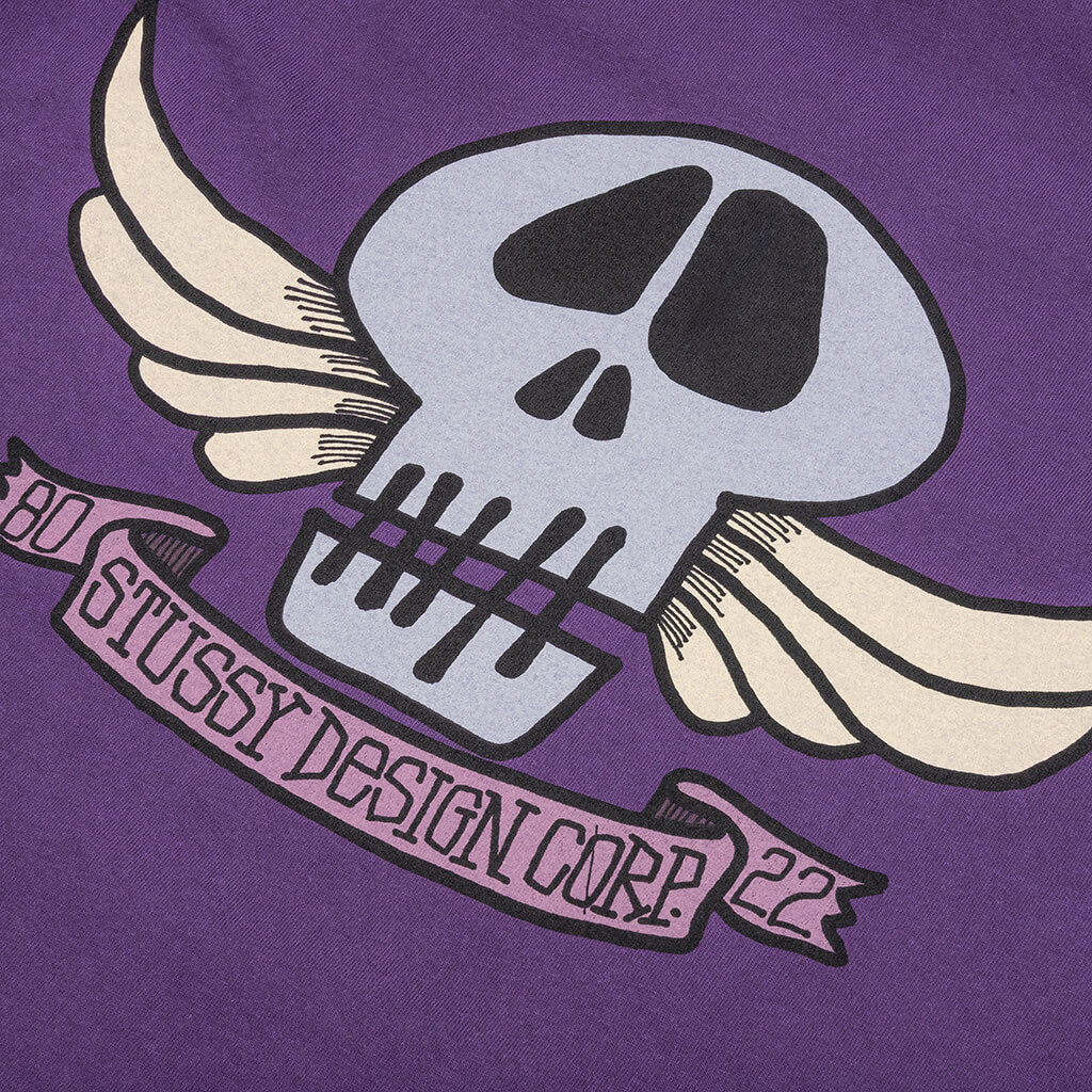 Skull Wings  Dyed Tee - Purple