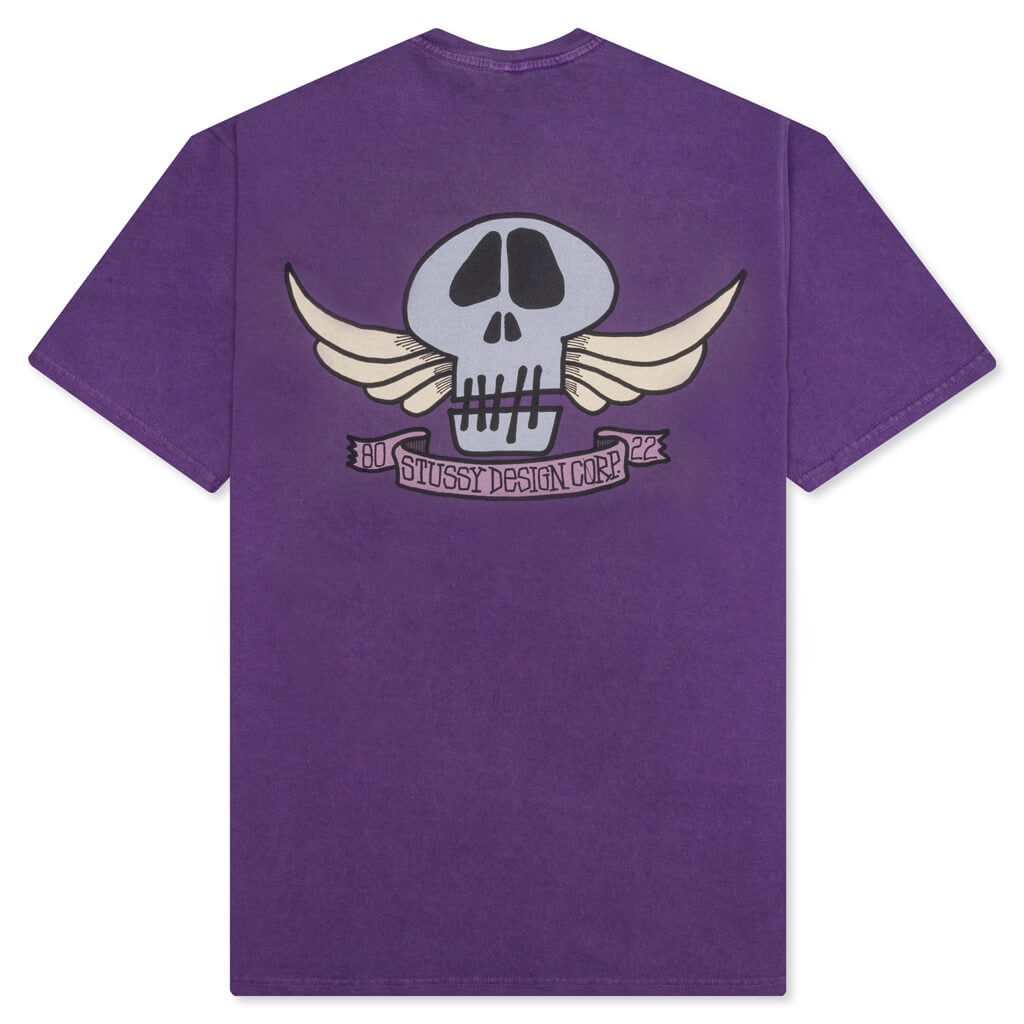Skull Wings  Dyed Tee - Purple