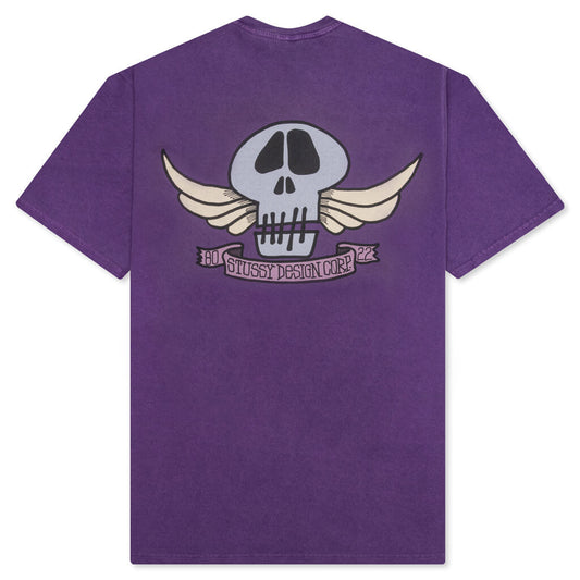 Skull Wings  Dyed Tee - Purple