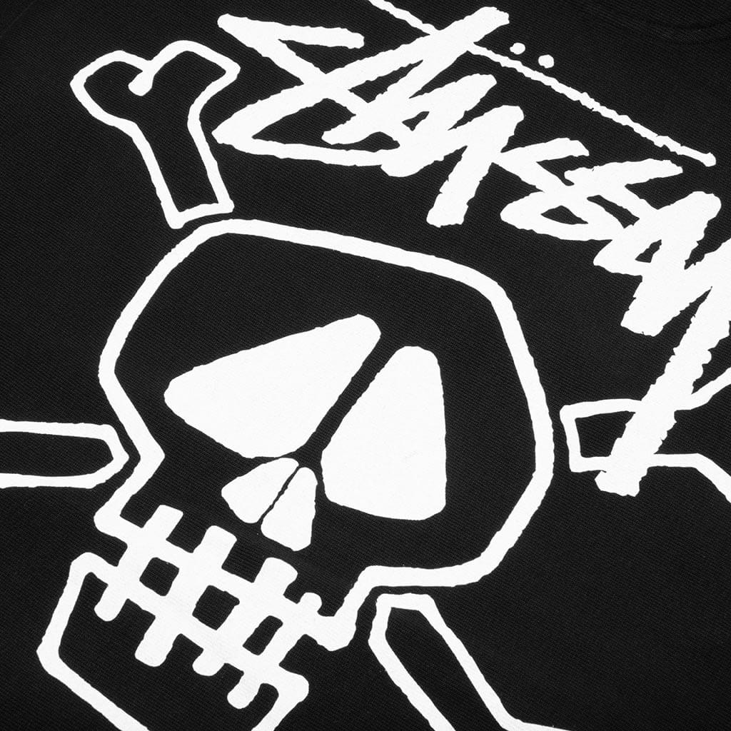 Skull & Bones Pigment Dyed Hoodie - Black