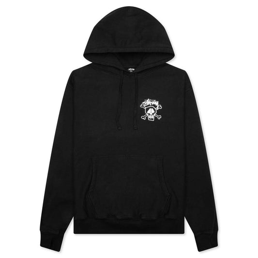 Skull & Bones Pigment Dyed Hoodie - Black