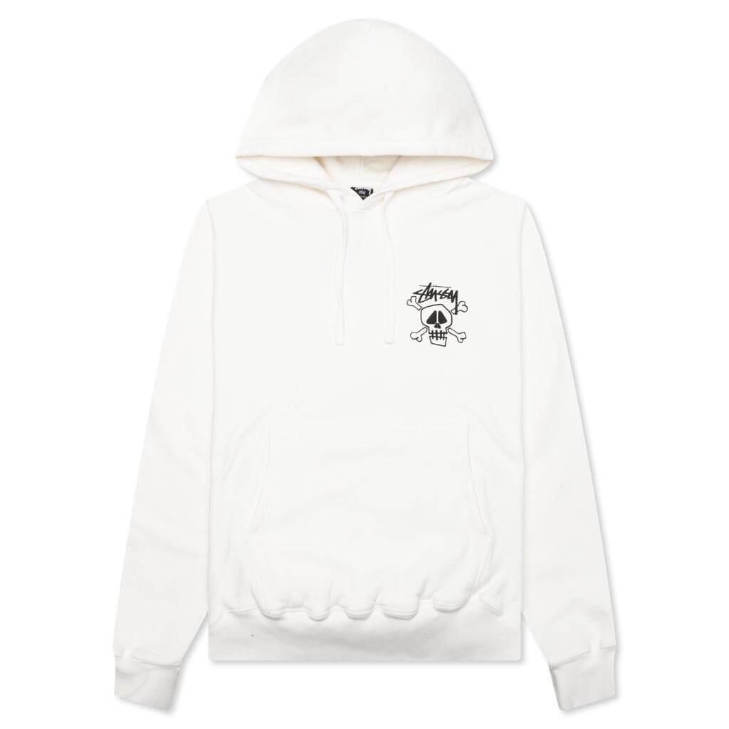 Skull & Bones Pigment Dyed Hoodie - Natural