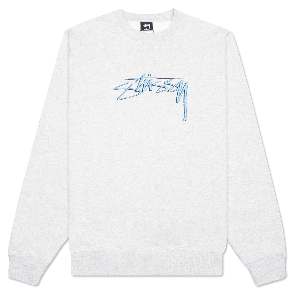 Smooth Stock Embroidered Crew - Ash Heather