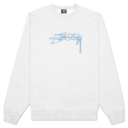 Smooth Stock Embroidered Crew - Ash Heather