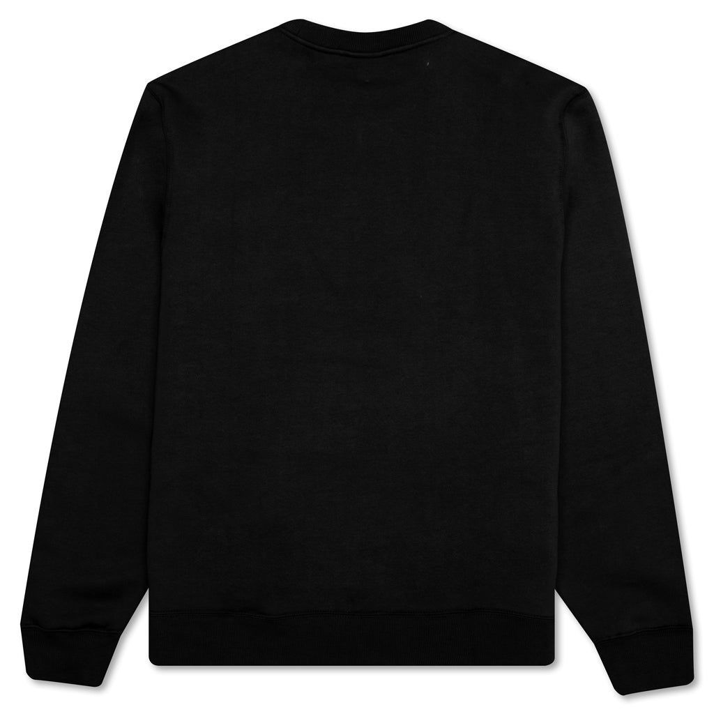 Smooth Stock Embroidered Crew - Black