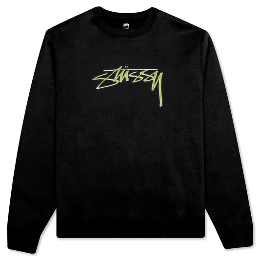 Smooth Stock Embroidered Crew - Black