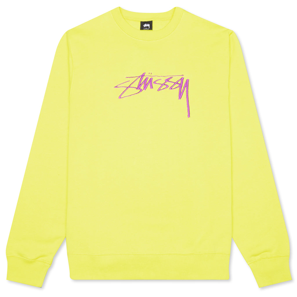 Smooth Stock Embroidered Crew - Lemon