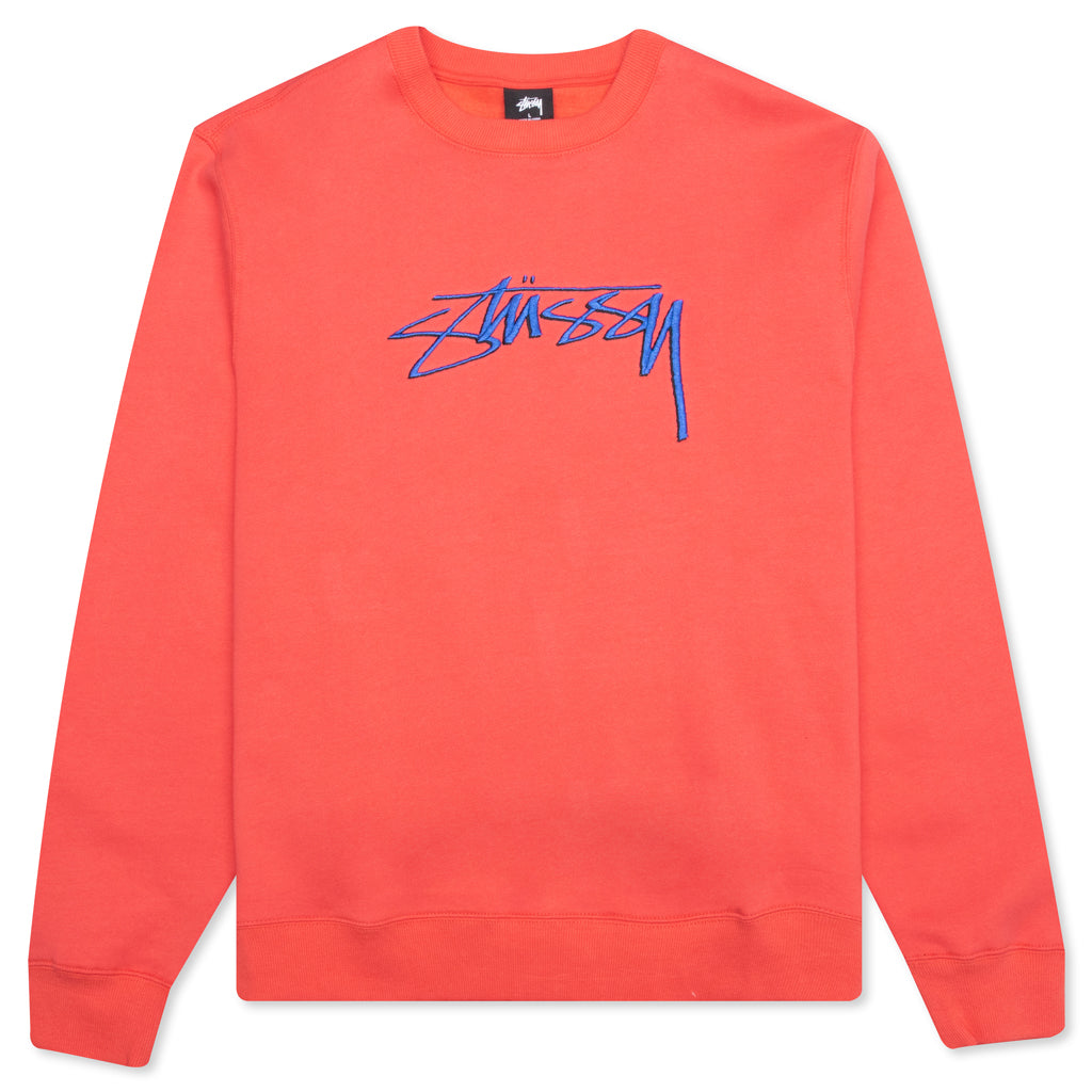 Smooth Stock Embroidered Crew - Pale Red