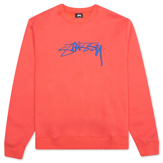 Smooth Stock Embroidered Crew - Pale Red