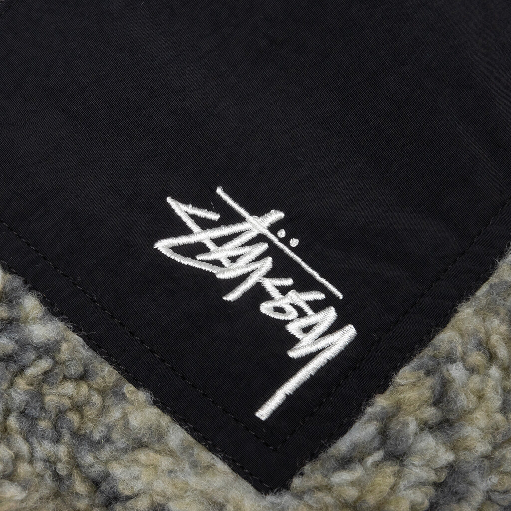 Snake Jacquard Sherpa Jacket - Grey