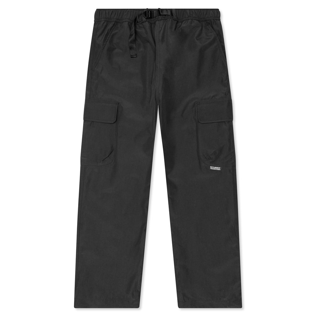 Solid Taped Seam Cargo Pant - Black