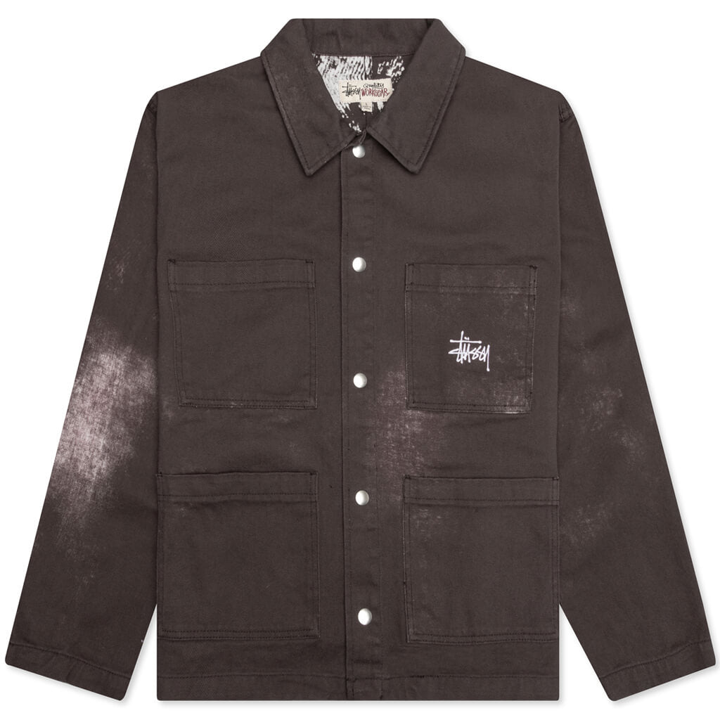 Spotted Bleach Chore Jacket - Brown