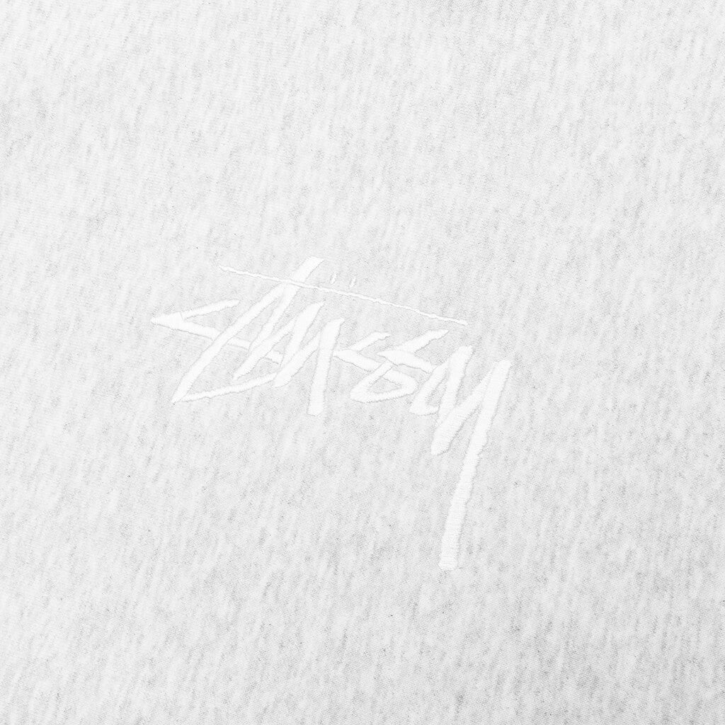 Stock Logo Applique Hoodie - Ash Heather/White