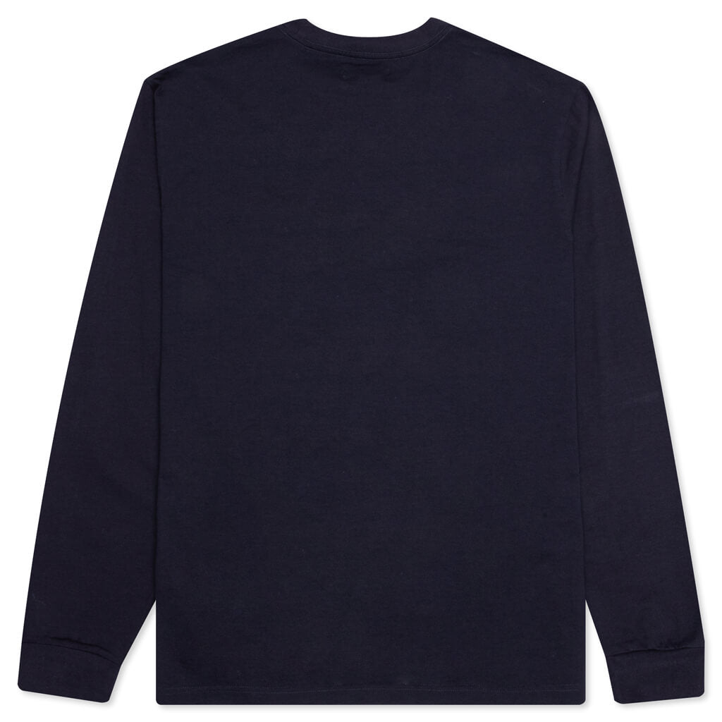 Stock Logo L/S Crew - Navy