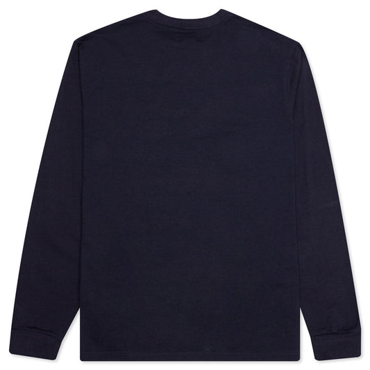 Stock Logo L/S Crew - Navy