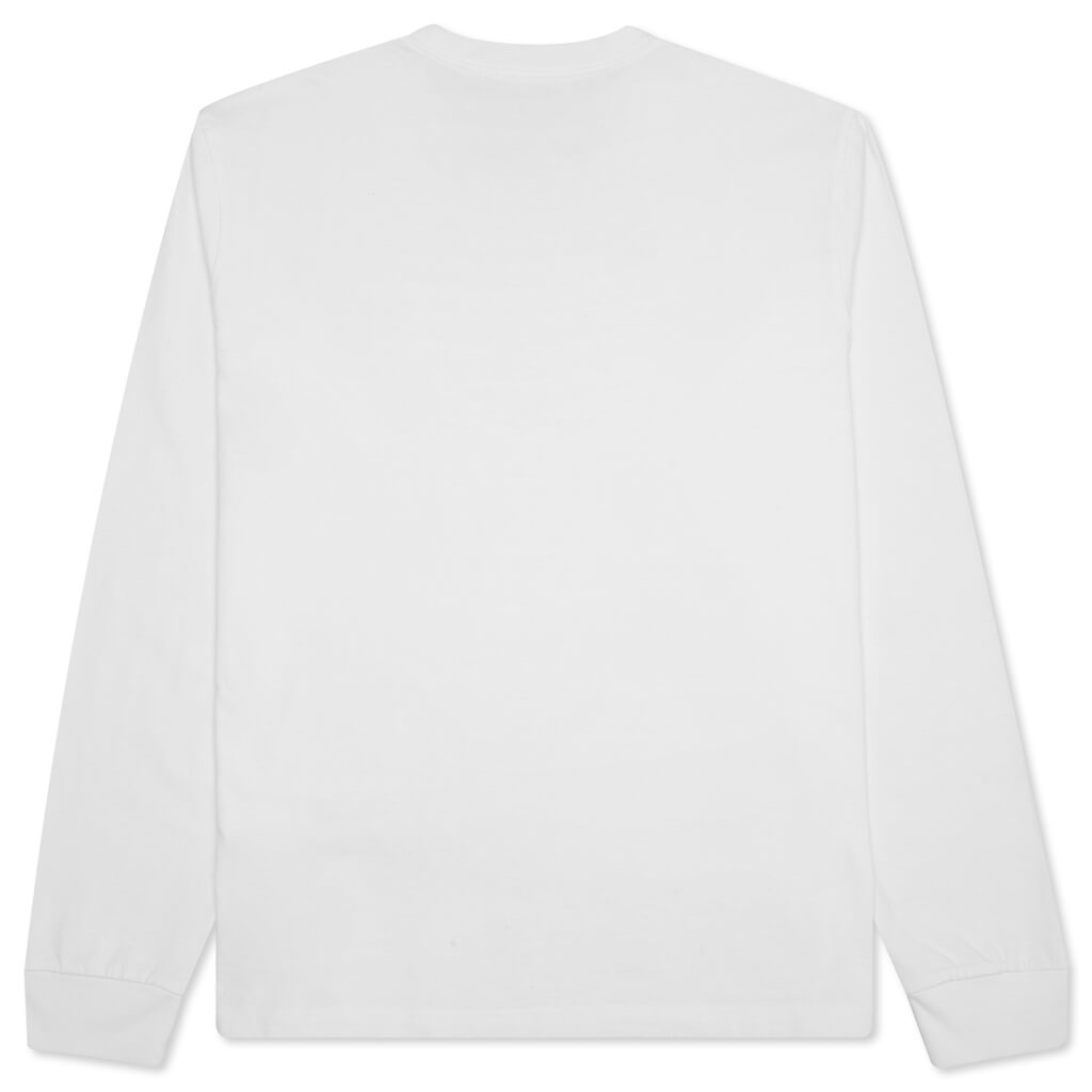 Stock Logo L/S Crew - White