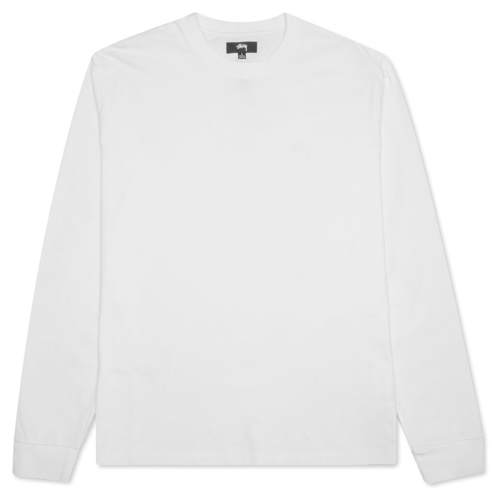 Stock Logo L/S Crew - White