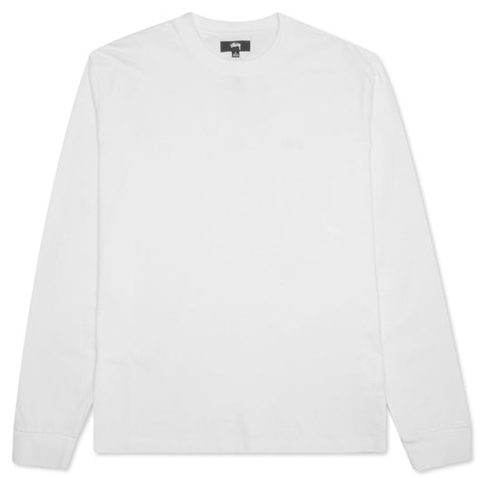 Stock Logo L/S Crew - White