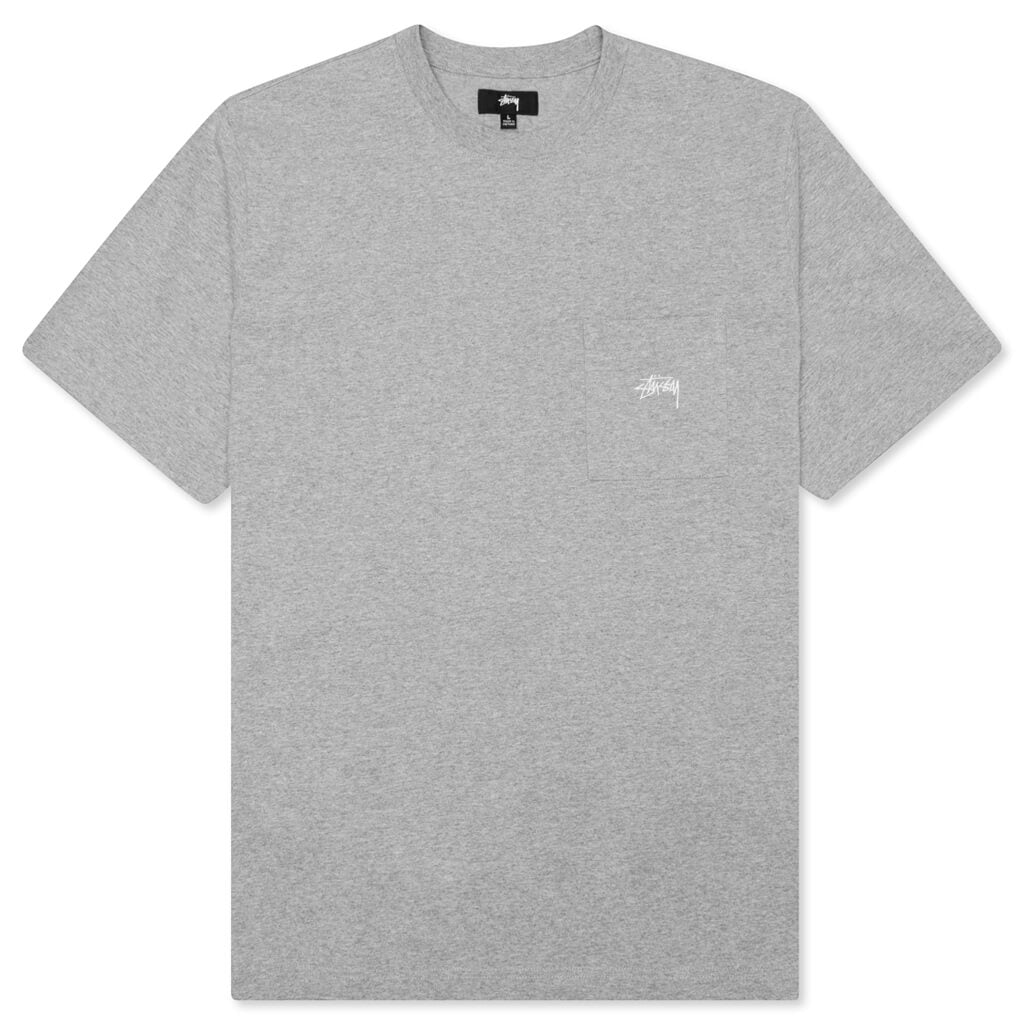 Stock Logo S/S Pocket Crew - Grey Heather