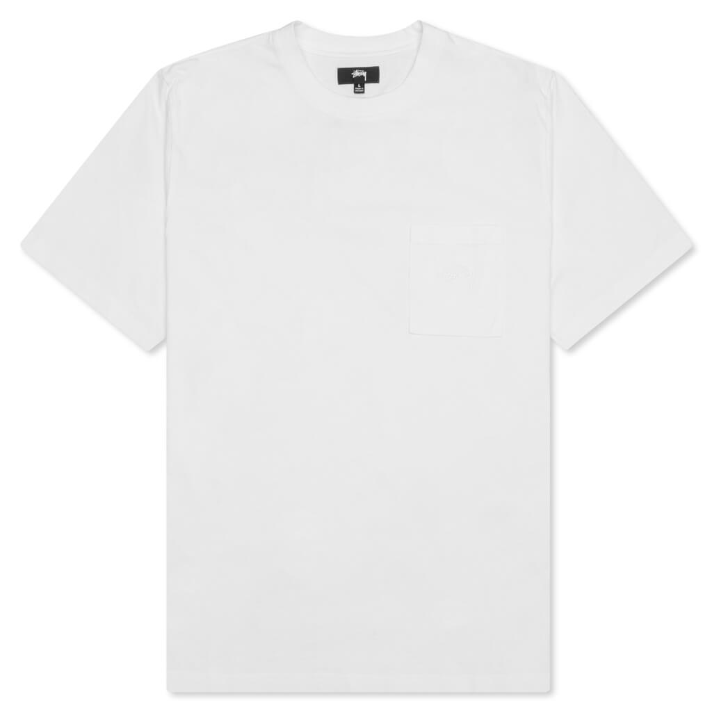 Stock Logo S/S Pocket Crew - White