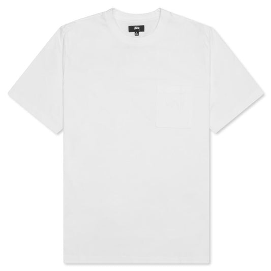 Stock Logo S/S Pocket Crew - White