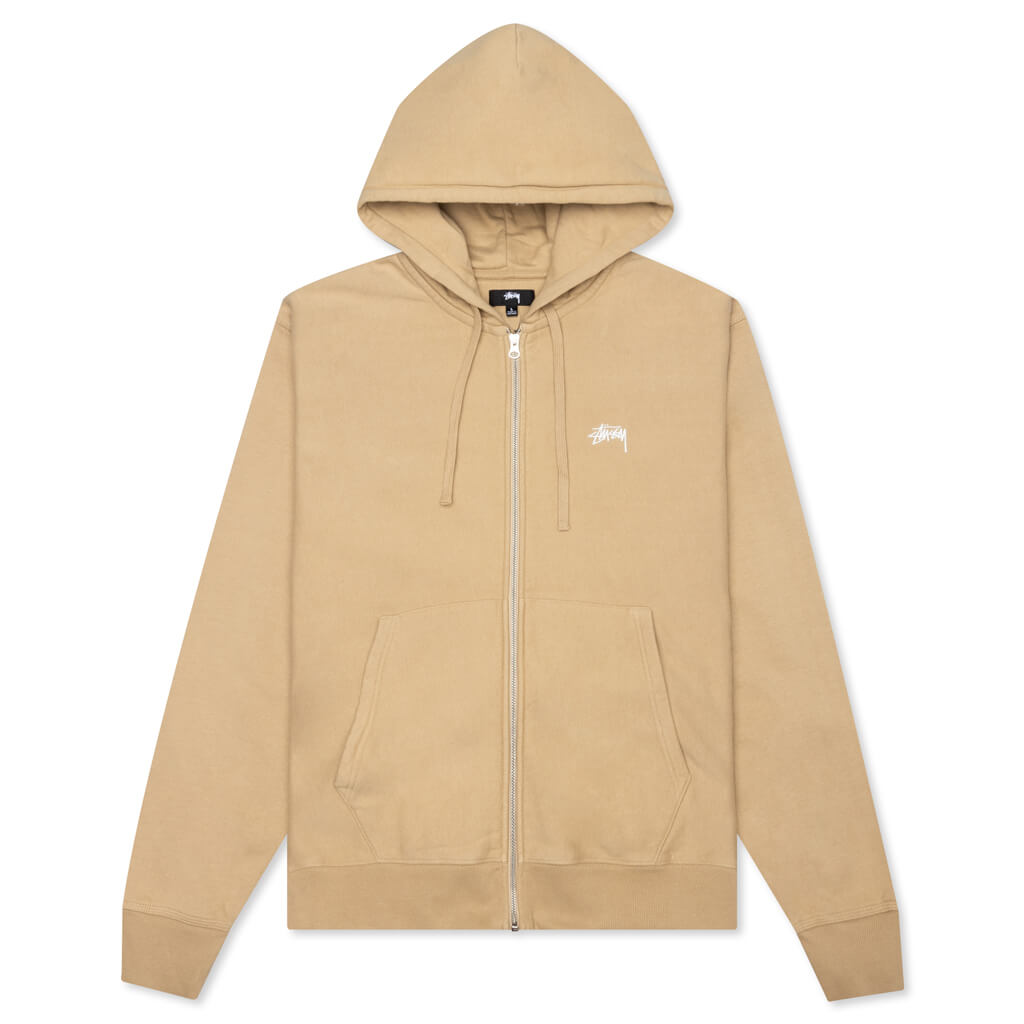 Stock Logo Zip Hoodie - Beige