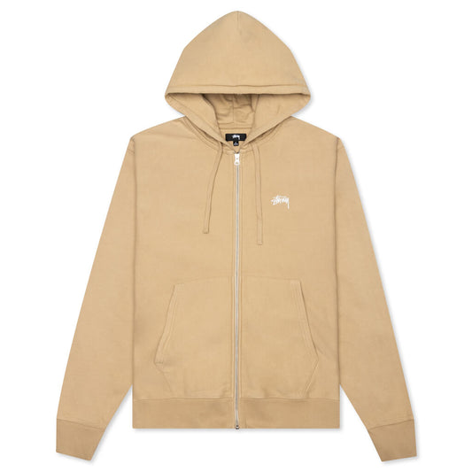 Stock Logo Zip Hoodie - Beige