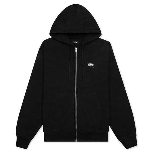 Stock Logo Zipper Hoodie - Black