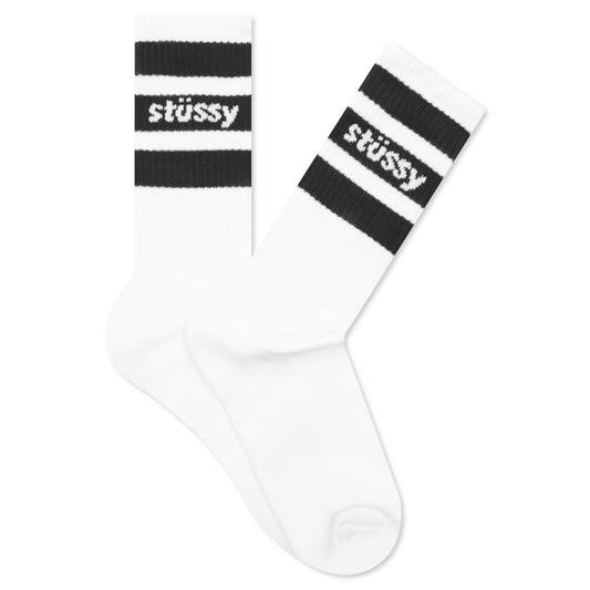 Stripe Crew Socks - White/Black