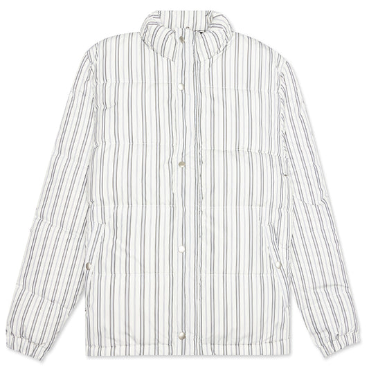 Stripe Down Puffer Jacket - Bone