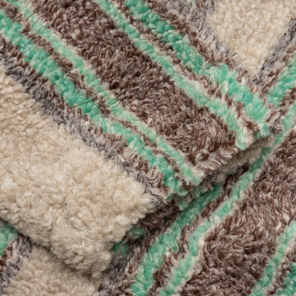 Stripe Sherpa Hoodie - Tan