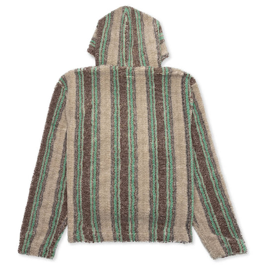 Stripe Sherpa Hoodie - Tan