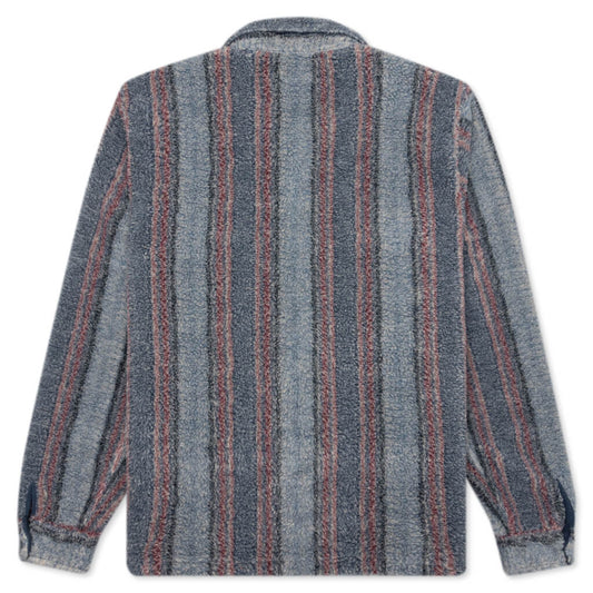 Stripe Sherpa Shirt - Blue