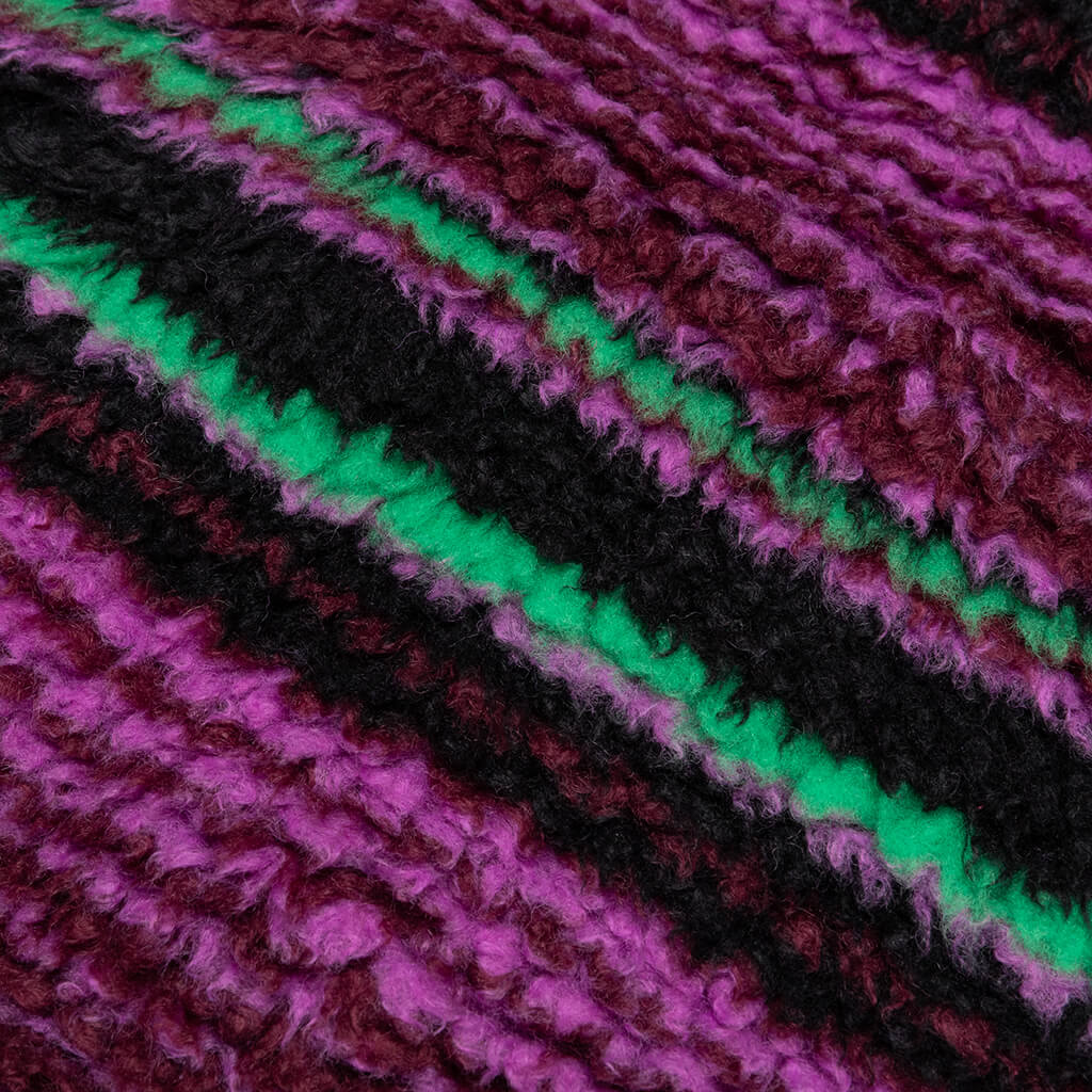 Striped Sherpa Vest - Grape