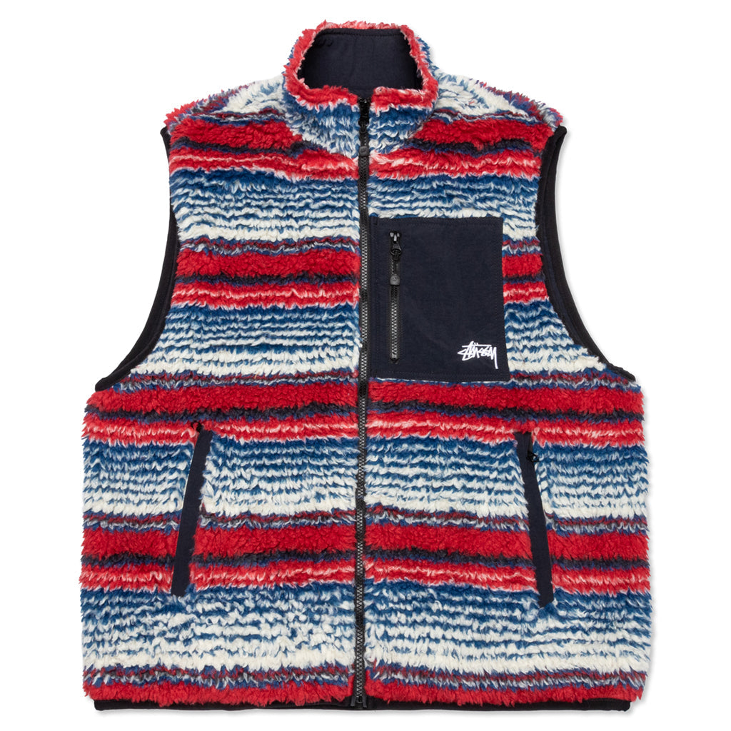 Striped Sherpa Vest - Multi