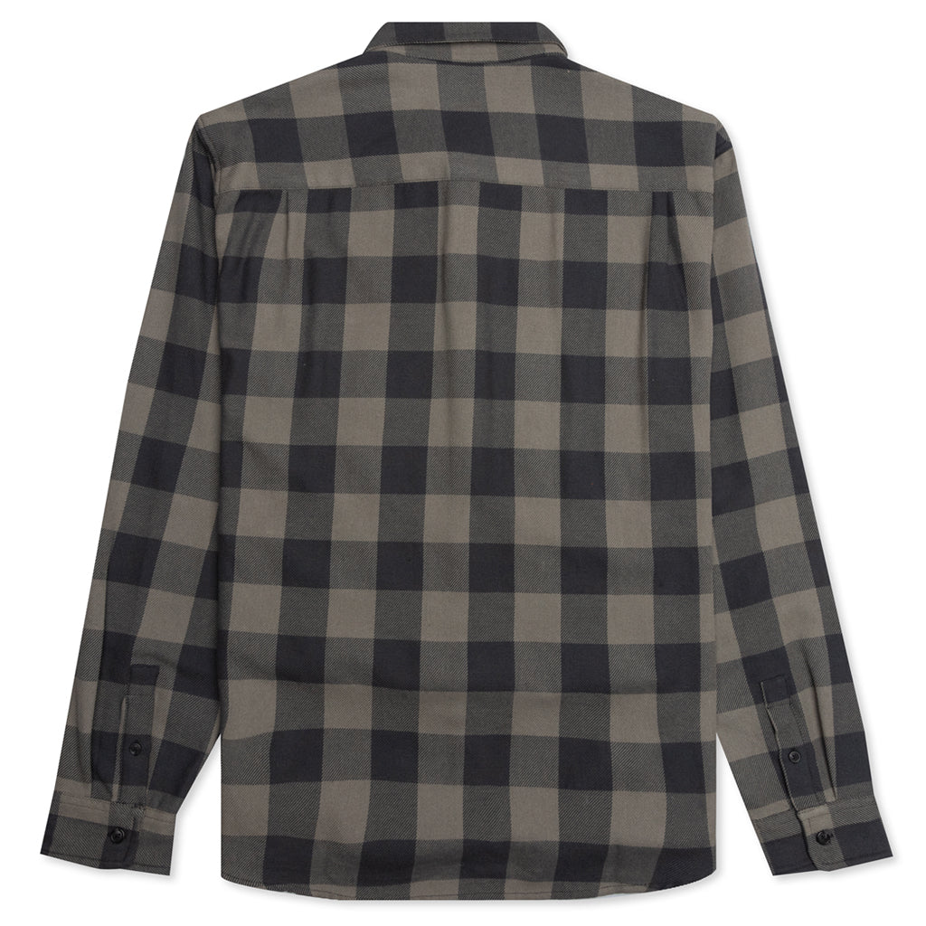 Venice Plaid L/S Shirt - Charcoal