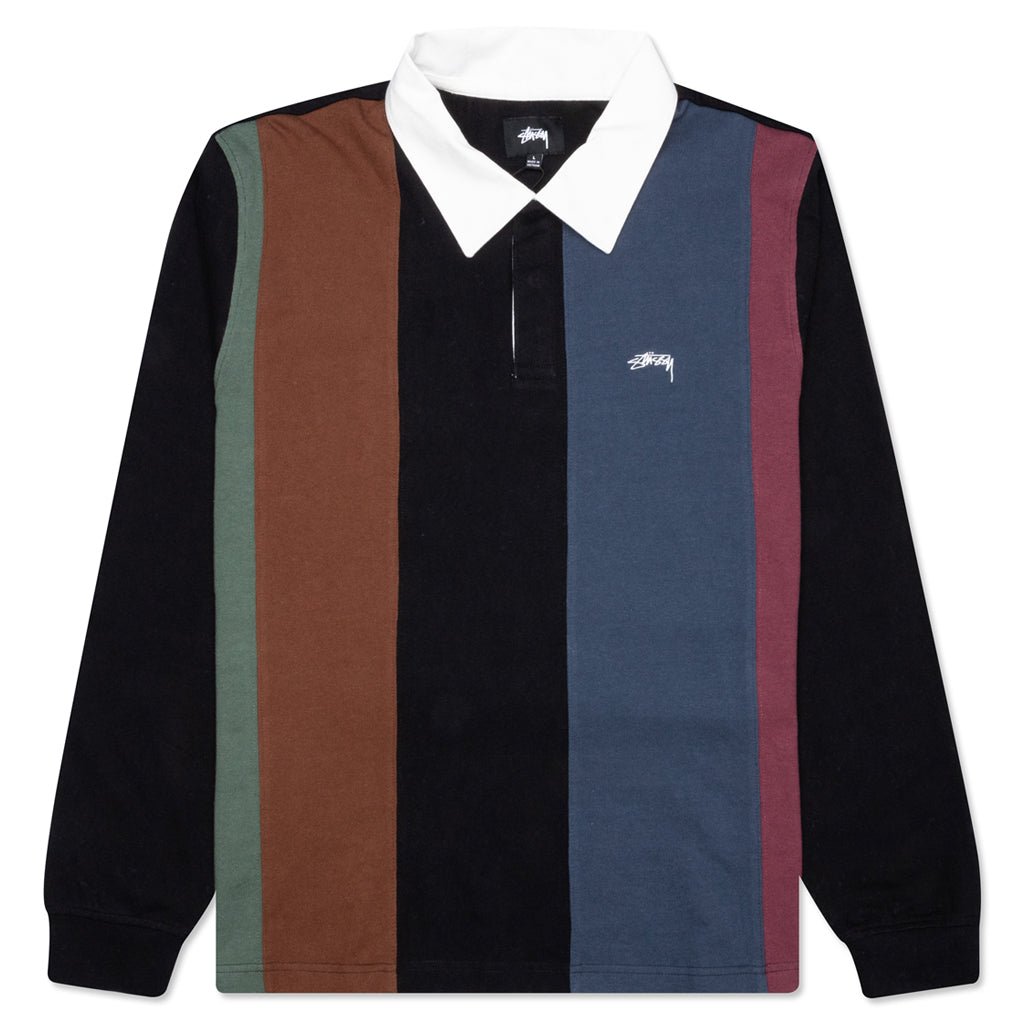 Vert Stripe L/S Rugby - Black