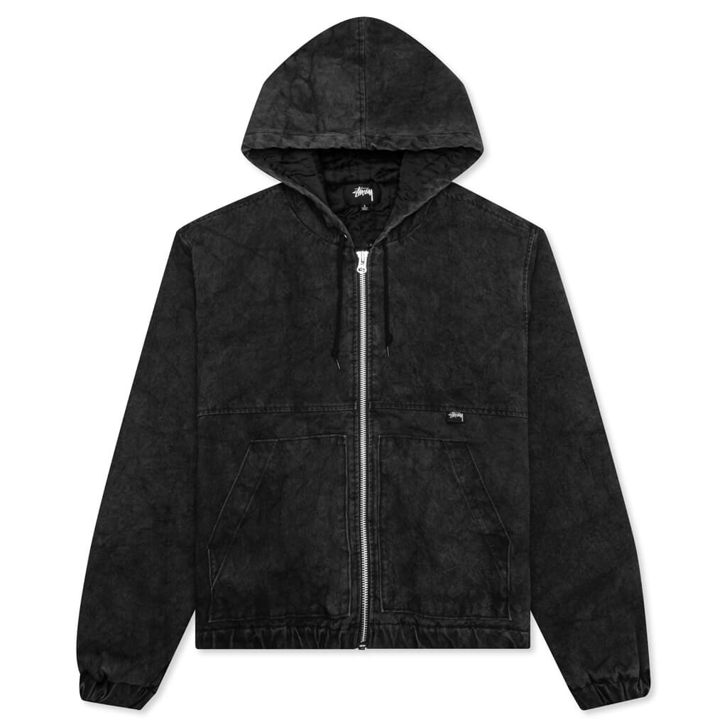 Washed Canvas Insulated Jacket - Black